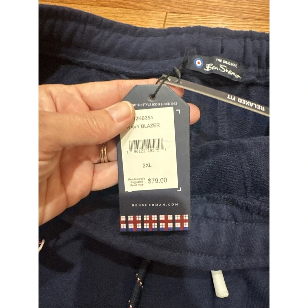 Ben Sherman Navy Blue Stretch Sweat Shorts 2XL Cotton Blend Normcore Dadcore